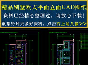 精品別墅歐式平面立面cad圖紙?jiān)O(shè)計(jì)平面圖下載 別墅cad圖紙圖片大全 編號(hào) 16480238